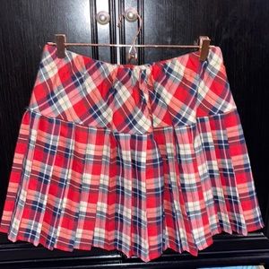 Women’s High waisted Pleated Plaid Skirt